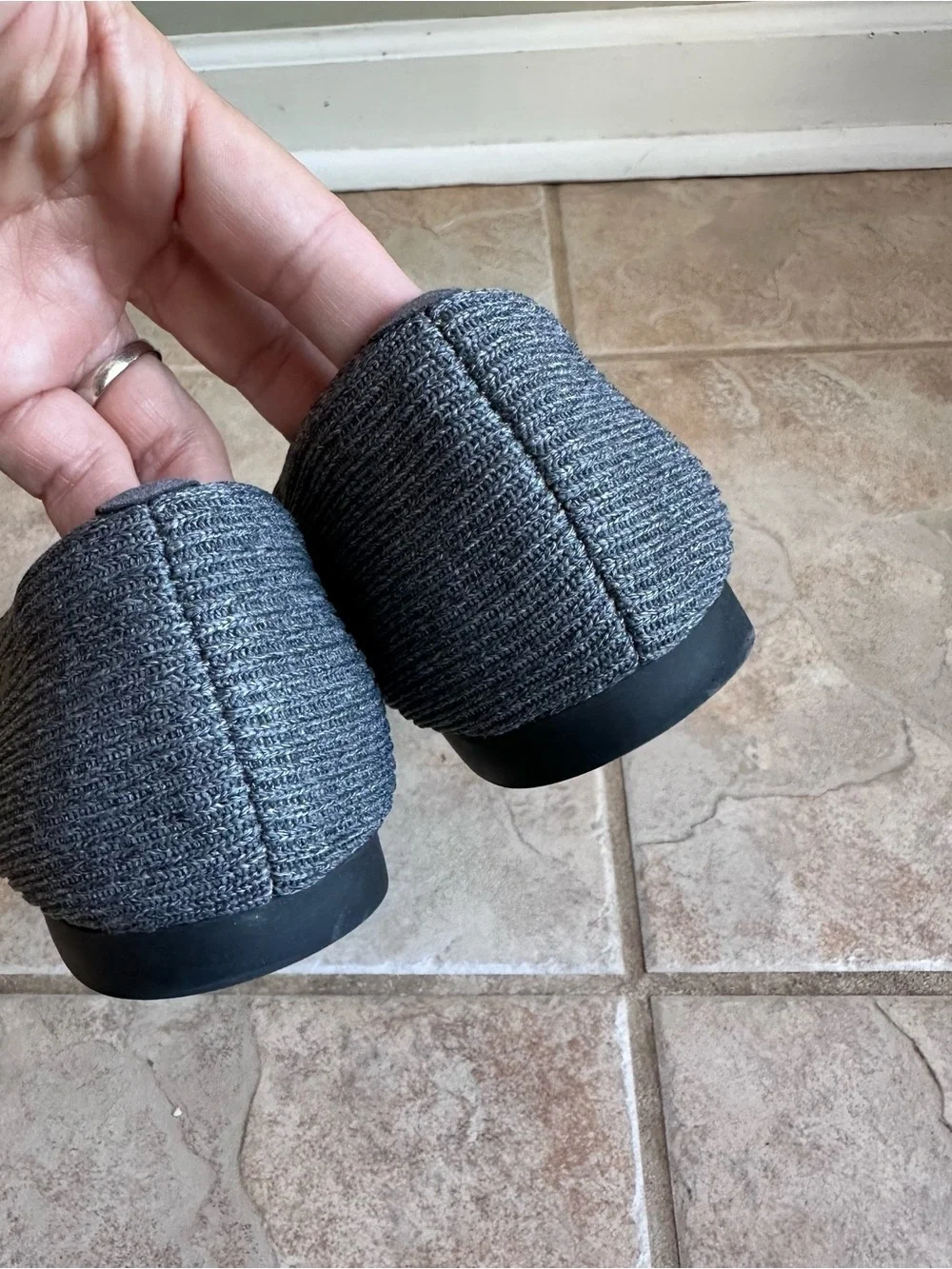 VIVAIA Margot 2.0 Square Toe Knitted Flats Gray Worn Once!​
